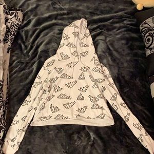 Hoodie Crop Top w/pizzas